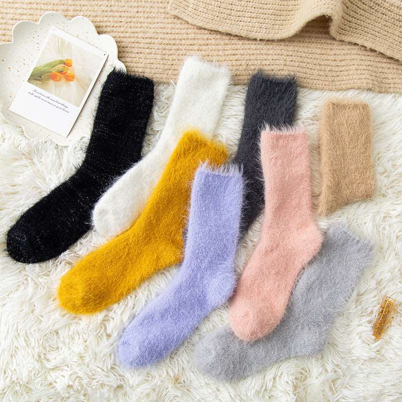 Plush Warm Fuzzy Bed Socks Women
