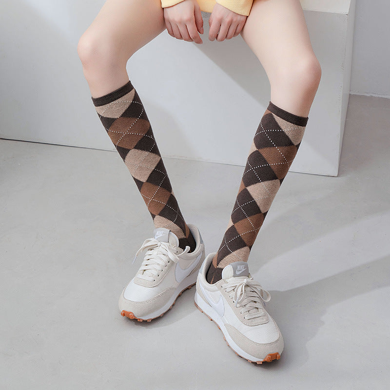 Argyle Classic Knee-High Socks - 2 Pairs