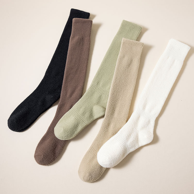 Cozy Luxe Fleece-Lined Home Socks - 2 Pairs