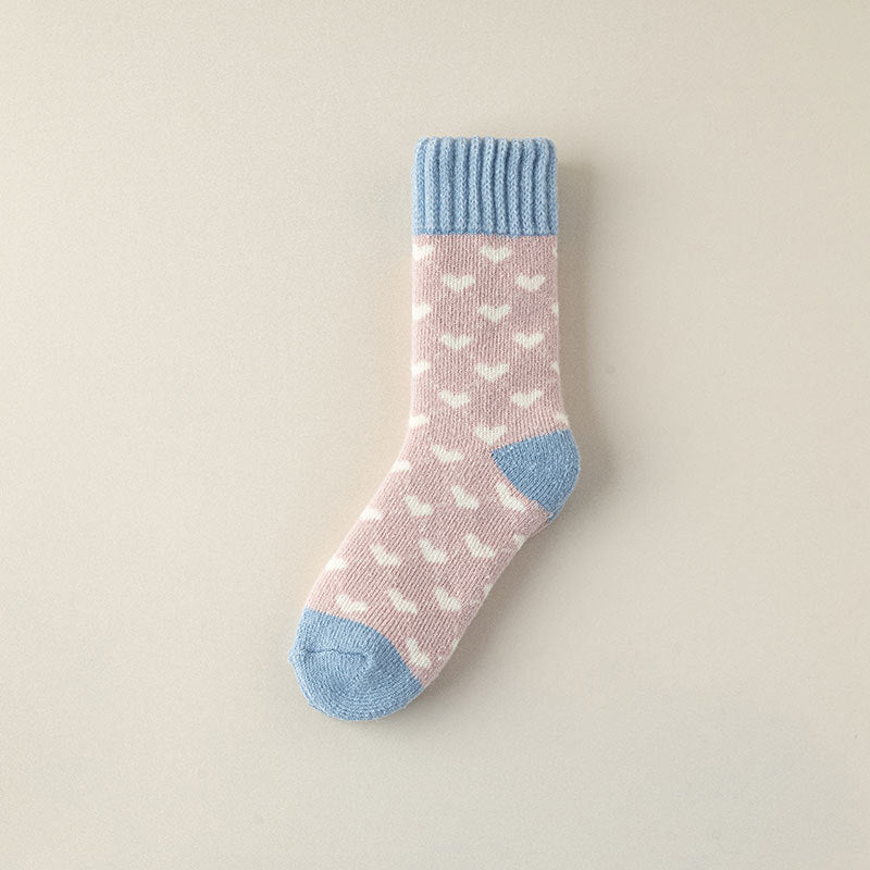 Cozy Charm Pastel Winter Cotton Socks - 2 Pairs