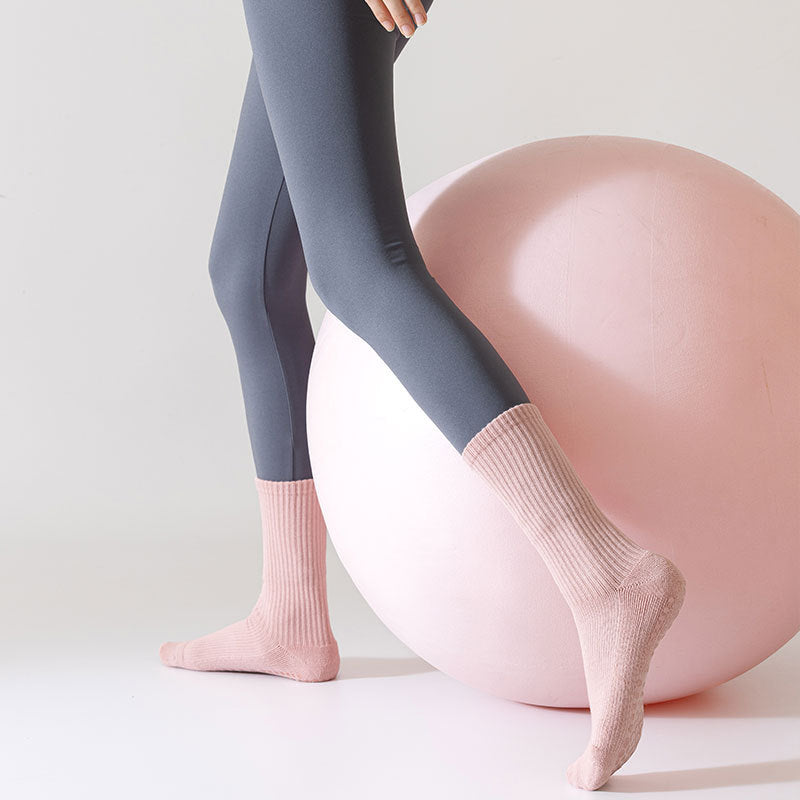 Grip Yoga Pilates Cushioned Crew Socks - 2 Pairs