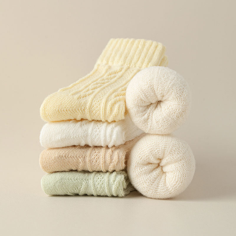 Cloud Bloom Pastel Cable-Knit Socks - 3 Pairs