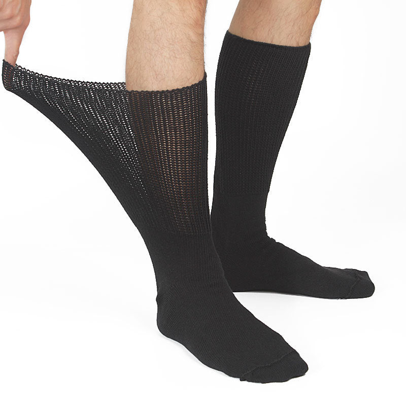 Extra Wide Diabetic Crew Socks - 3 Pairs