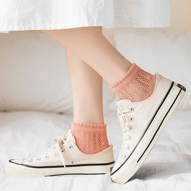 Breeze Mesh Women’s Low-Cut Cotton Socks - 3 Pairs