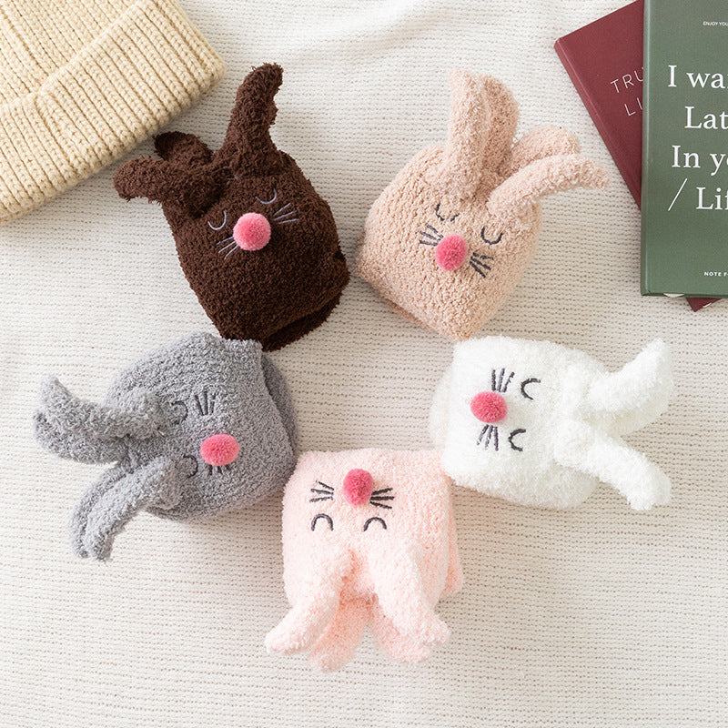 Bunny Bliss Fluffy Home Socks - 2 Pairs