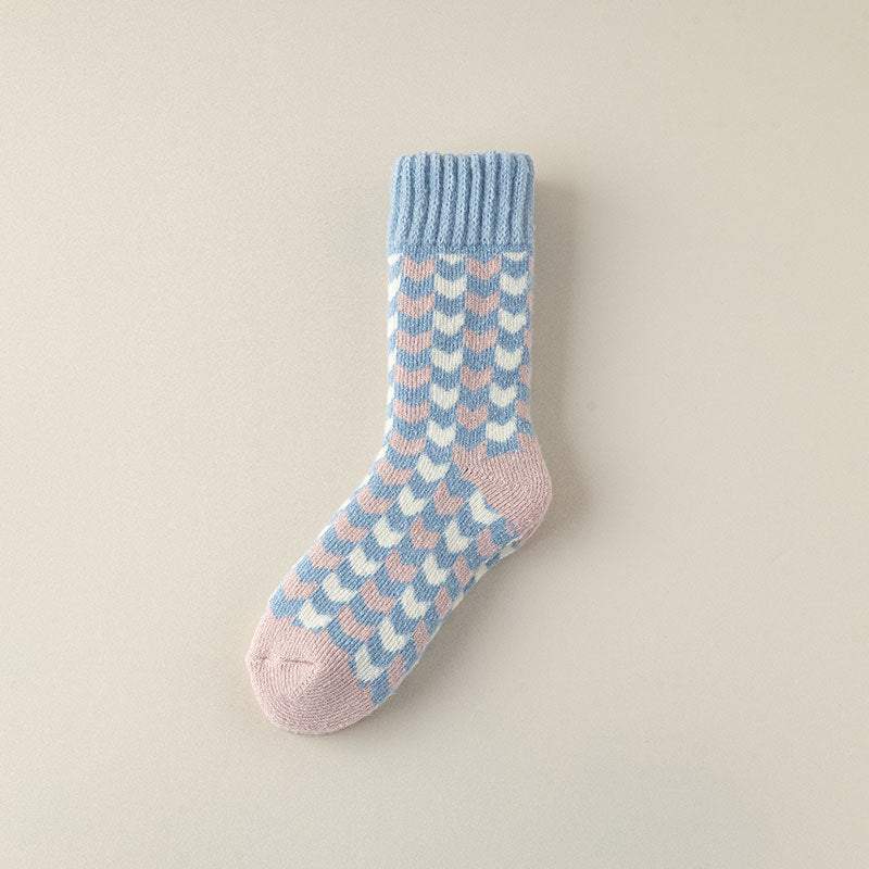 Cozy Charm Pastel Winter Cotton Socks - 2 Pairs