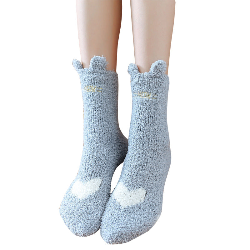 Fuzzy Paws 3D Coral Fleece Socks - 2 Pairs