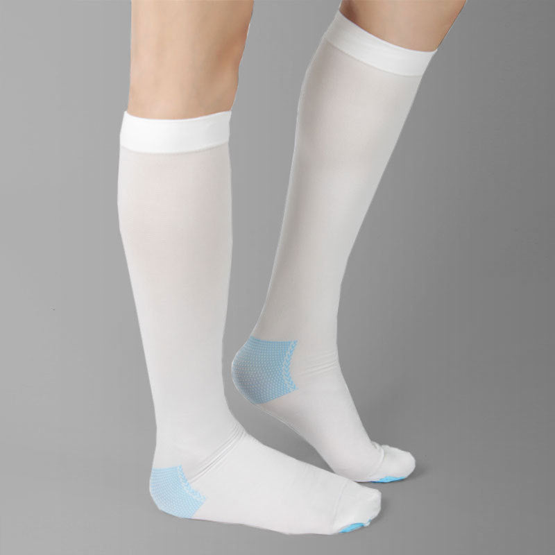 Anti-embolism Open Toe Compression Socks Knee High - 2 Pairs