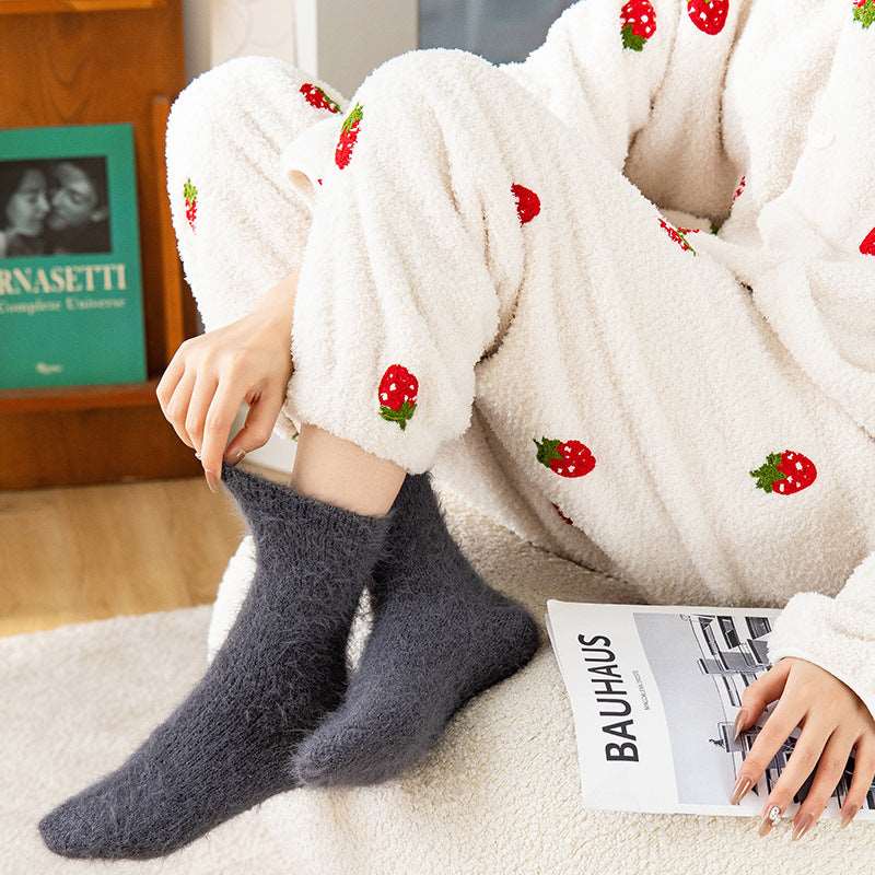 Plush Warm Fuzzy Bed Socks Women