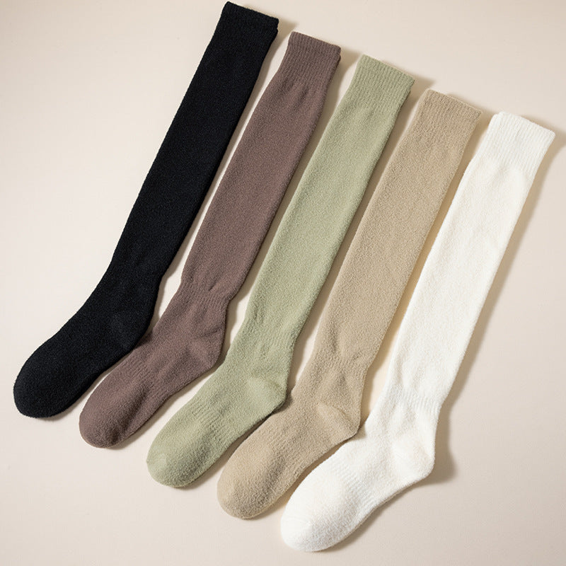 Cozy Luxe Fleece-Lined Home Socks Over The Knee - 2 Pairs