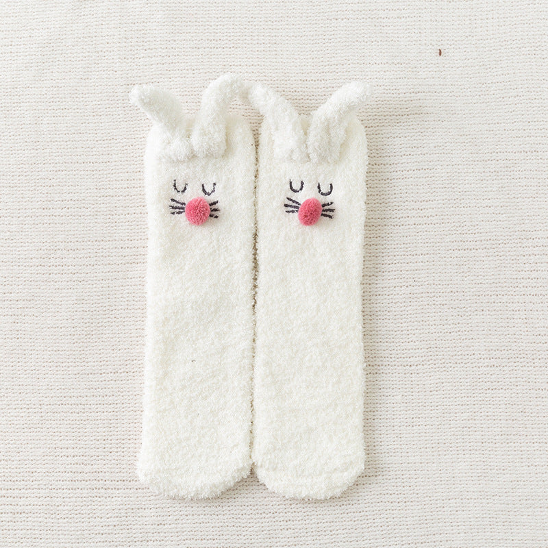 Bunny Bliss Fluffy Home Socks - 2 Pairs