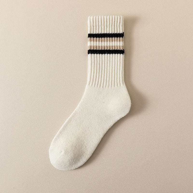 Striped Cushioned Crew Socks Extra Thick