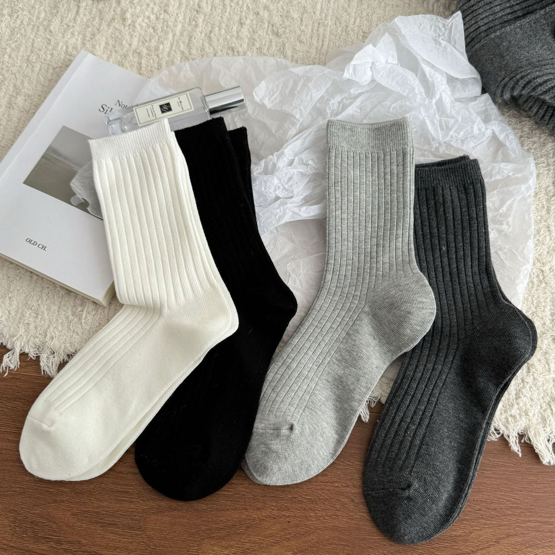 Casual Cotton Crew Socks Women - 3 Pairs