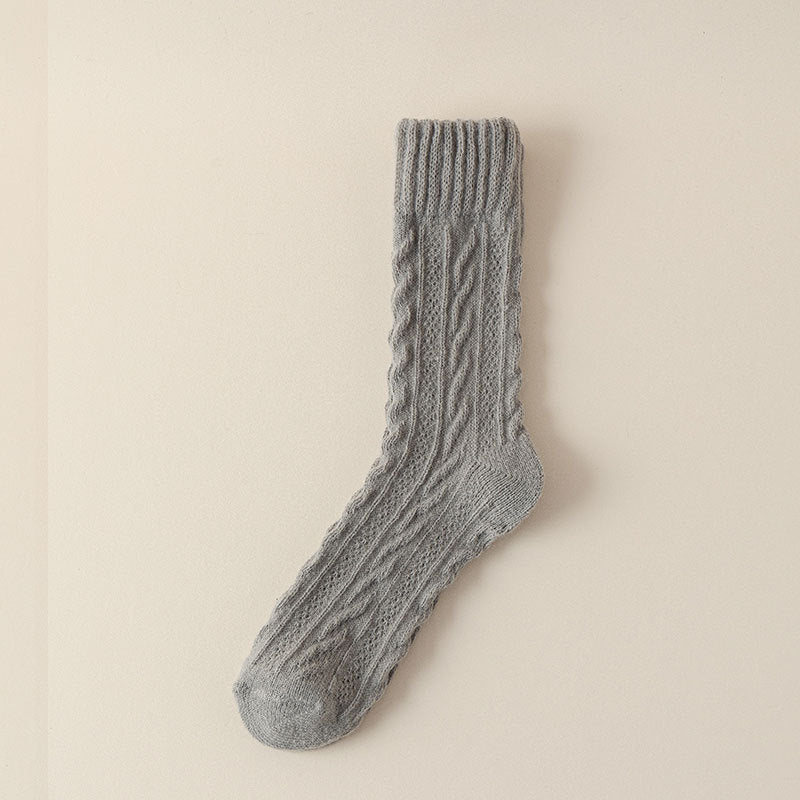 Cloud Bloom Pastel Cable-Knit Socks - 3 Pairs