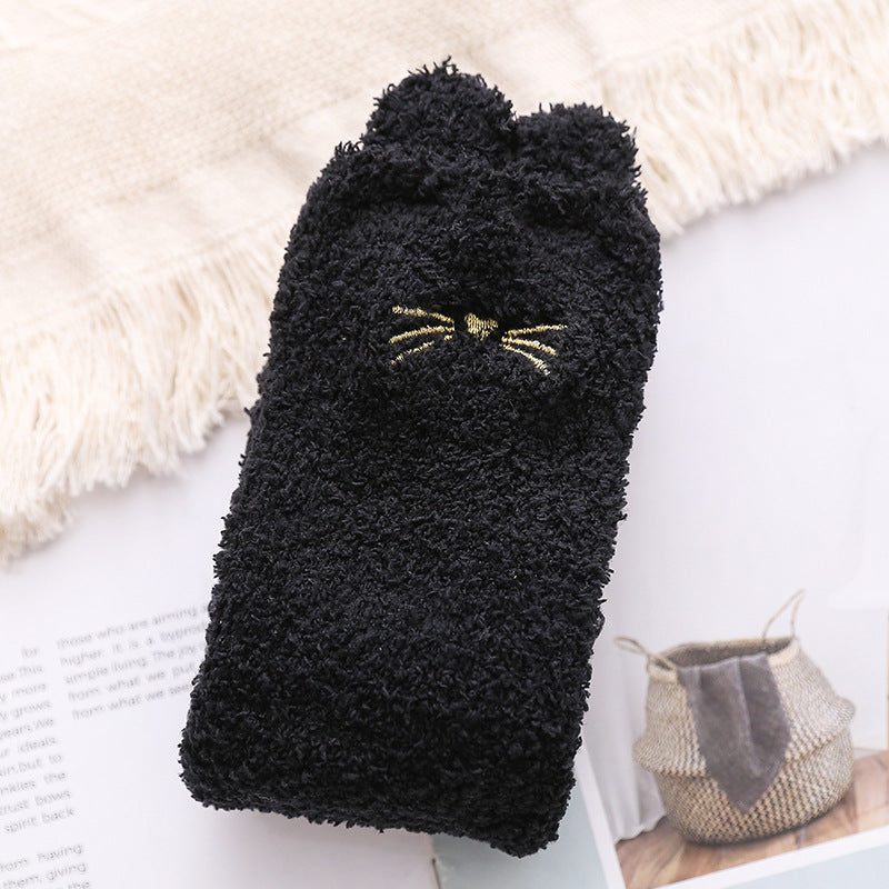 Fuzzy Paws 3D Coral Fleece Socks - 2 Pairs