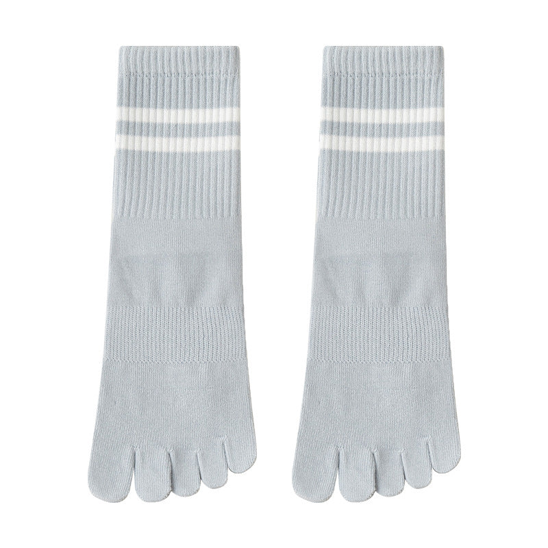 GripFit Stripe Cotton Crew Toe Socks - 3 Pairs