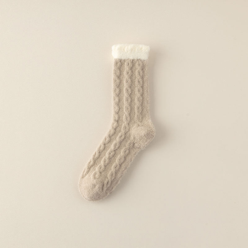 Twisted Pattern Cozy Home Socks - 3 Pairs