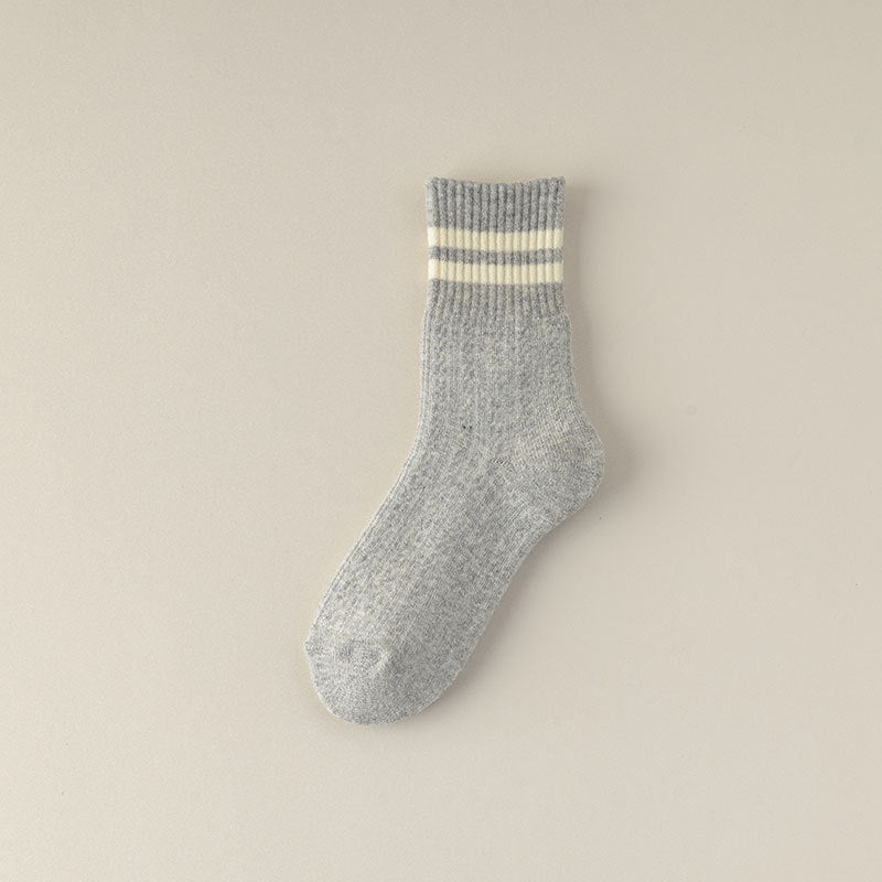 Classic Striped Cozy Crew Socks - 2 Pairs