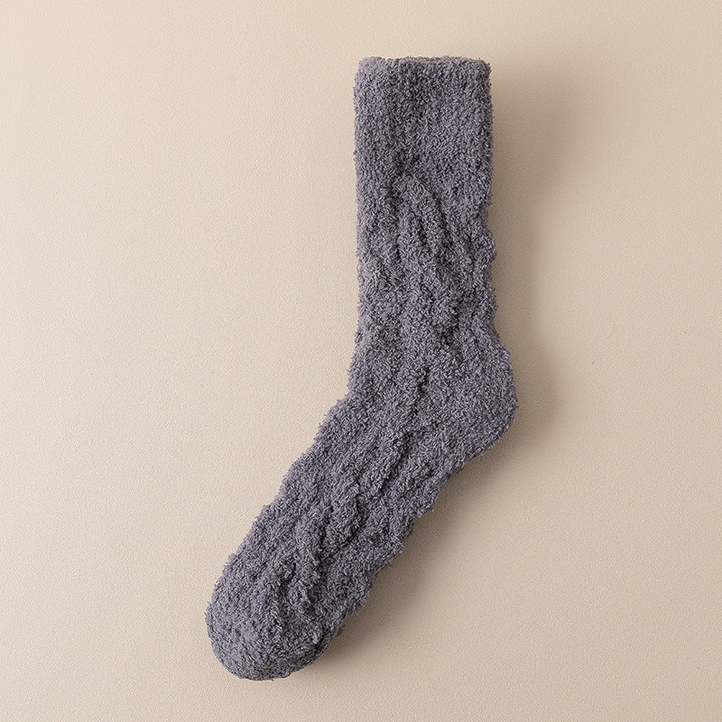 Men Fluffy Bed Socks Crew - 3 Pairs