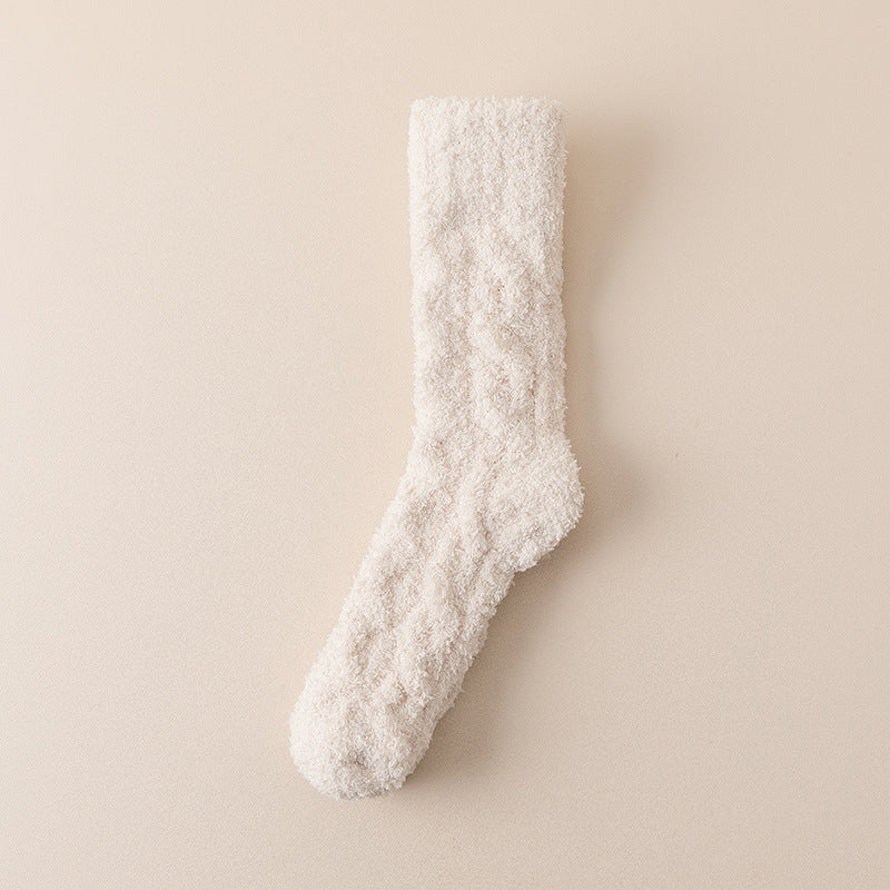 Women Fluffy Bed Socks Crew - 2 Pairs