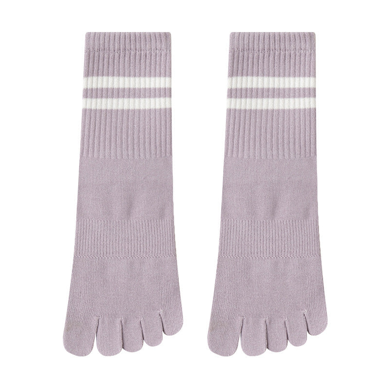 GripFit Stripe Cotton Crew Toe Socks - 3 Pairs