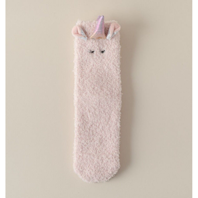 Cozy Unicorn Fleece Home Socks - 2 Pairs