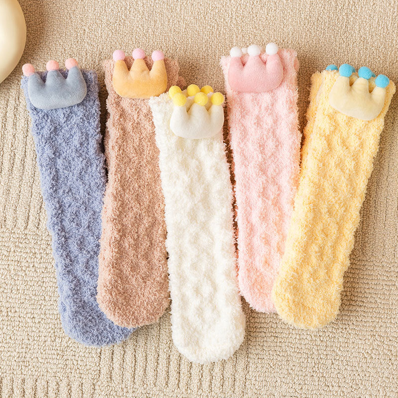 Royal Crown Coral Fleece Socks - 3 Pairs
