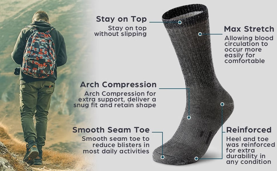 Enduro Work Hike Merino Wool Socks - 2 Pairs