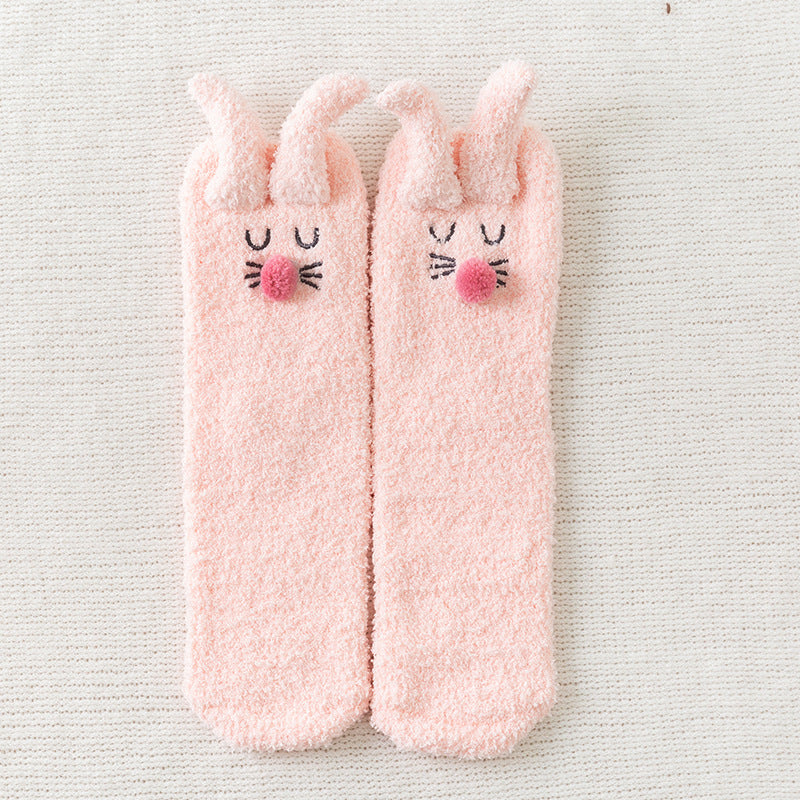 Bunny Bliss Fluffy Home Socks - 2 Pairs