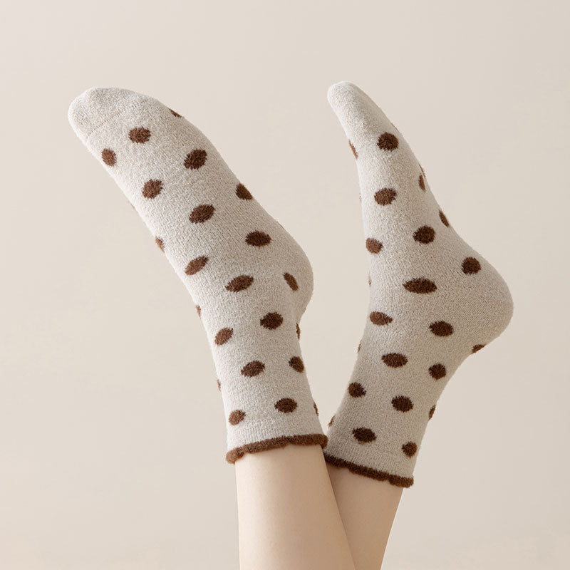 Polka Dot Comfort Home Socks - 3 Pairs