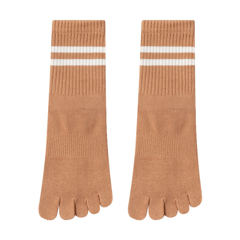 GripFit Stripe Cotton Crew Toe Socks - 3 Pairs