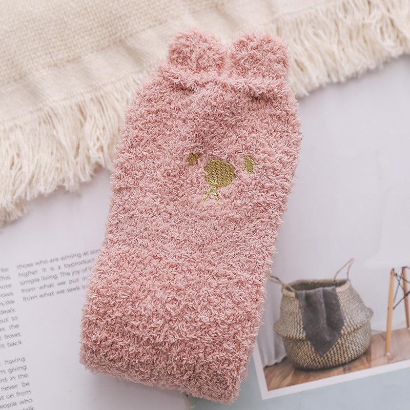 Fuzzy Paws 3D Coral Fleece Socks - 2 Pairs