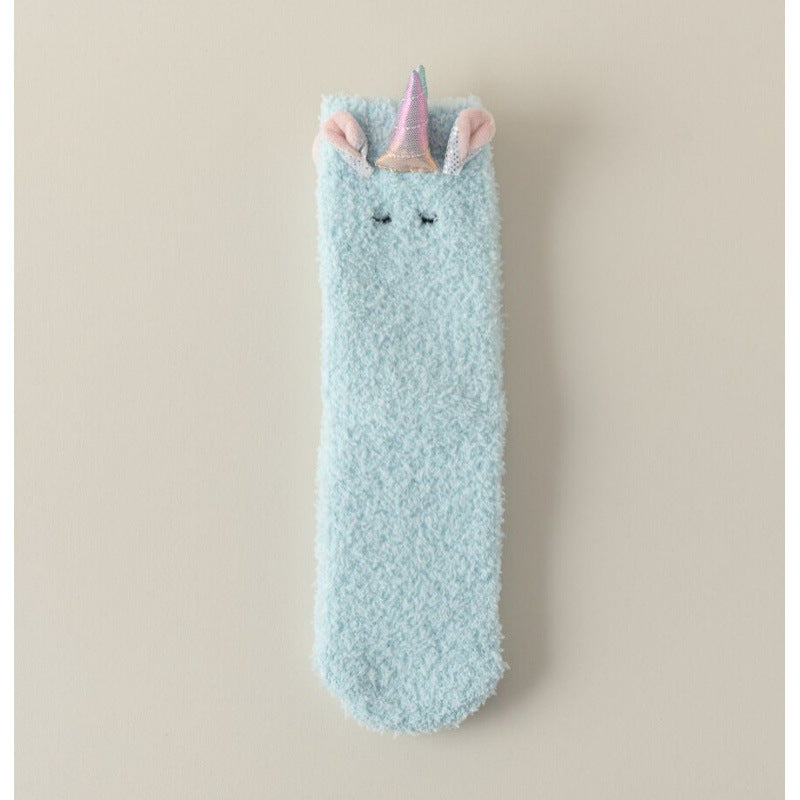 Cozy Unicorn Fleece Home Socks - 2 Pairs