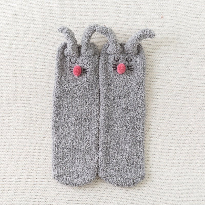 Bunny Bliss Fluffy Home Socks - 2 Pairs