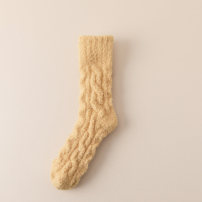 Women Fluffy Bed Socks Crew - 2 Pairs