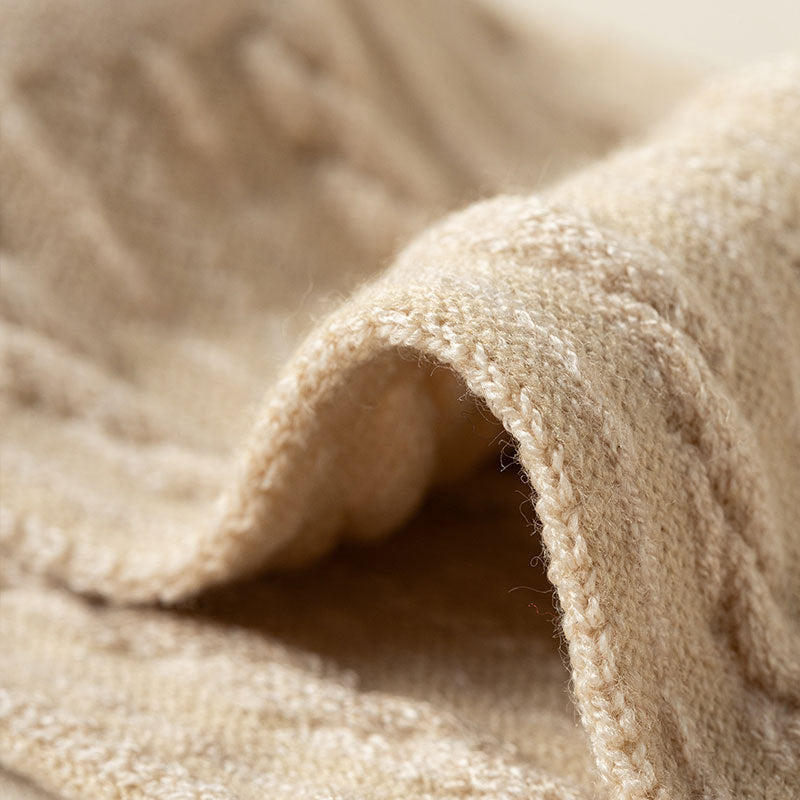 Vintage Cable Knit Crew Socks - 3 Pairs