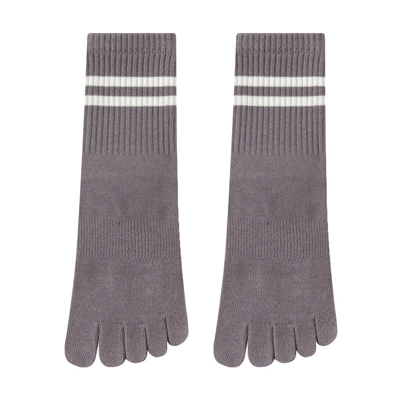 GripFit Stripe Cotton Crew Toe Socks - 3 Pairs