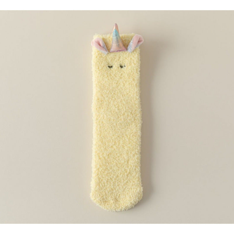 Cozy Unicorn Fleece Home Socks - 2 Pairs