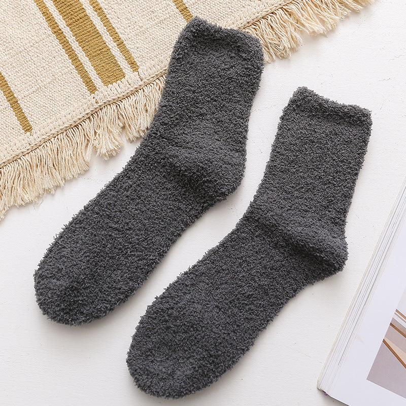 Cozy Touch Men’s Coral Fleece Lounge Socks - 2 Pairs