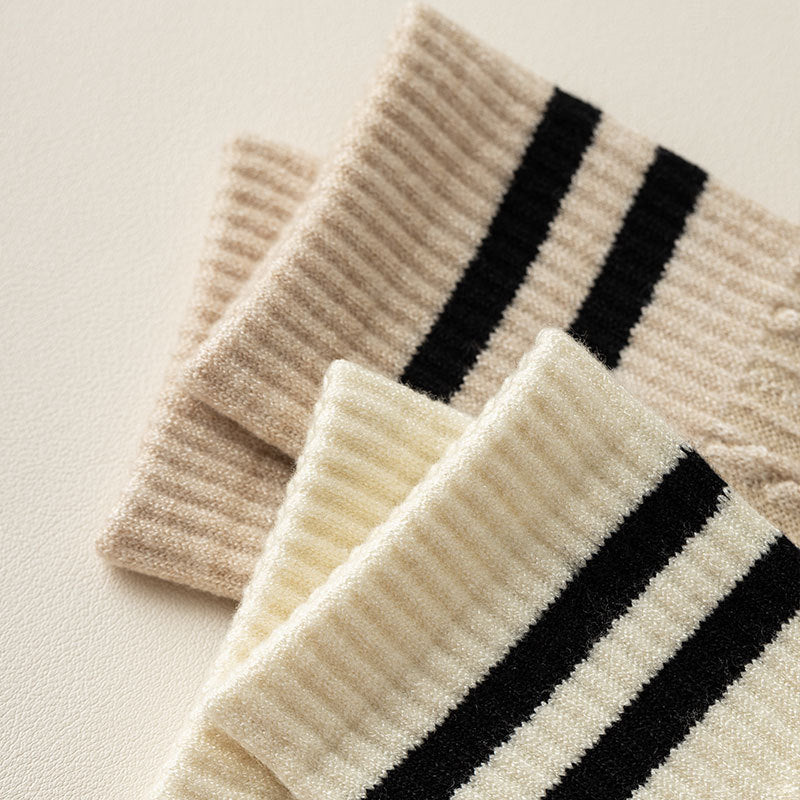Vintage Cable Knit Crew Socks - 3 Pairs