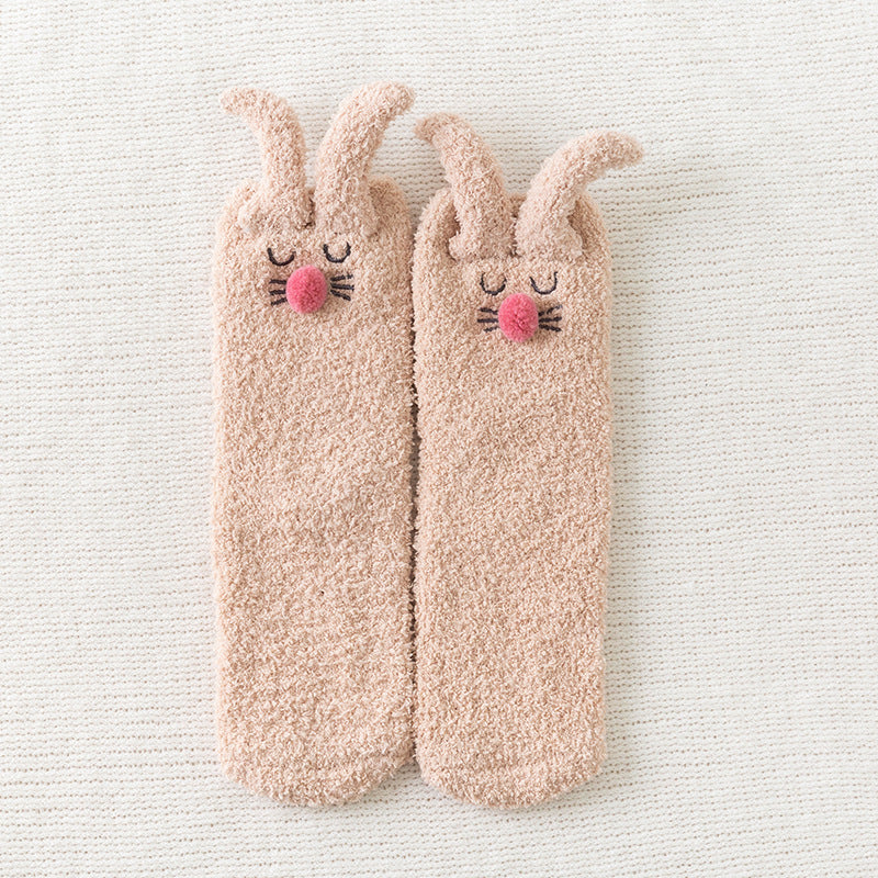 Bunny Bliss Fluffy Home Socks - 2 Pairs