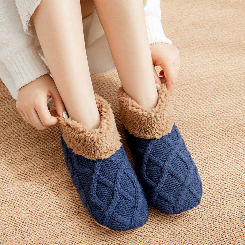 Unisex Non-slip Winter Slipper Socks Plain Colour