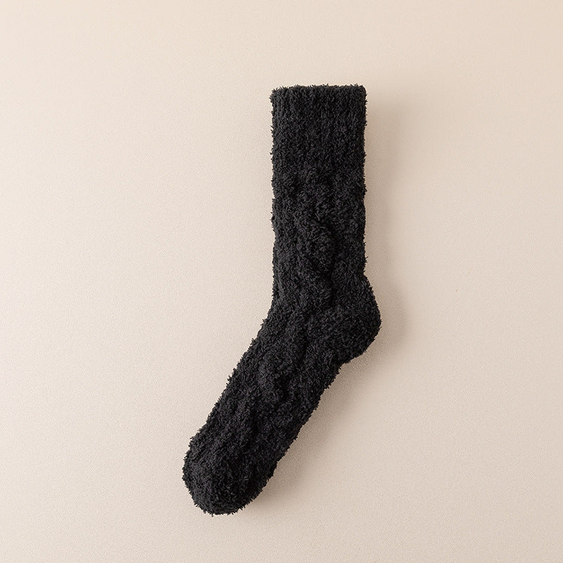 Women Fluffy Bed Socks Crew - 2 Pairs