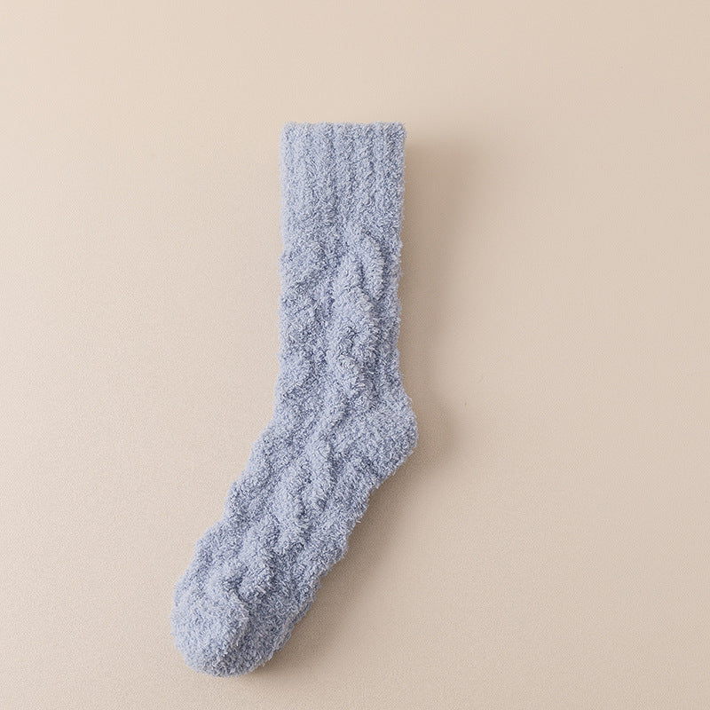 Women Fluffy Bed Socks Crew - 2 Pairs