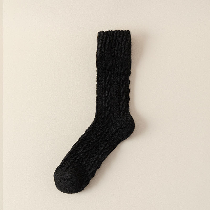 Cloud Bloom Pastel Cable-Knit Socks - 3 Pairs