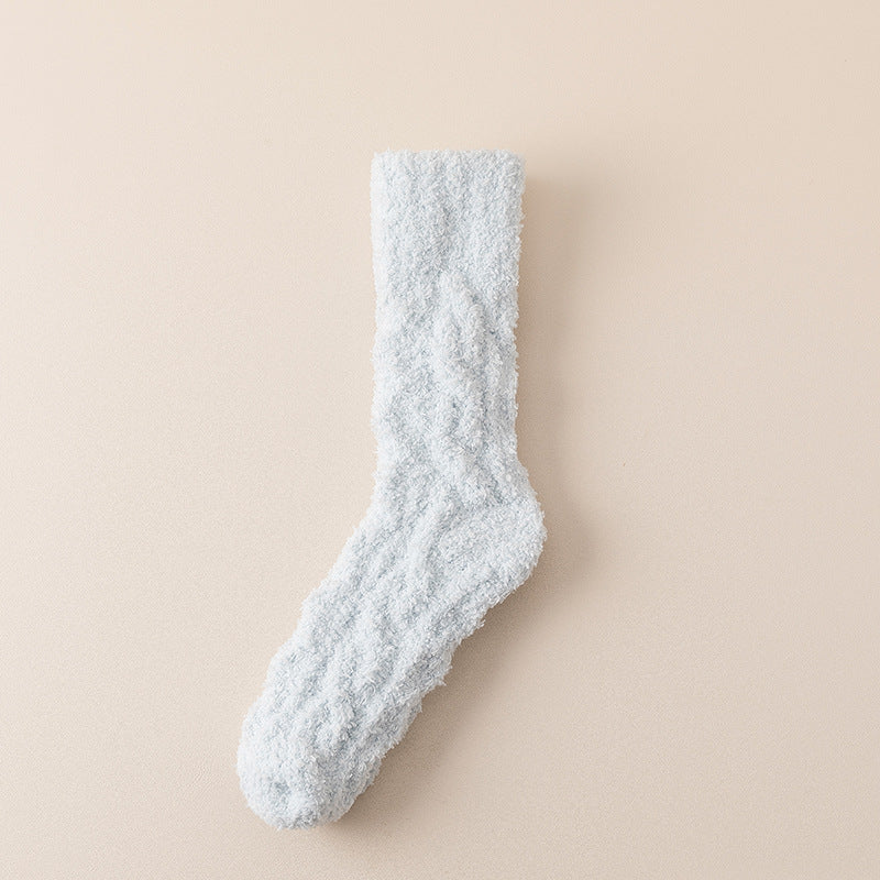 Women Fluffy Bed Socks Crew - 2 Pairs