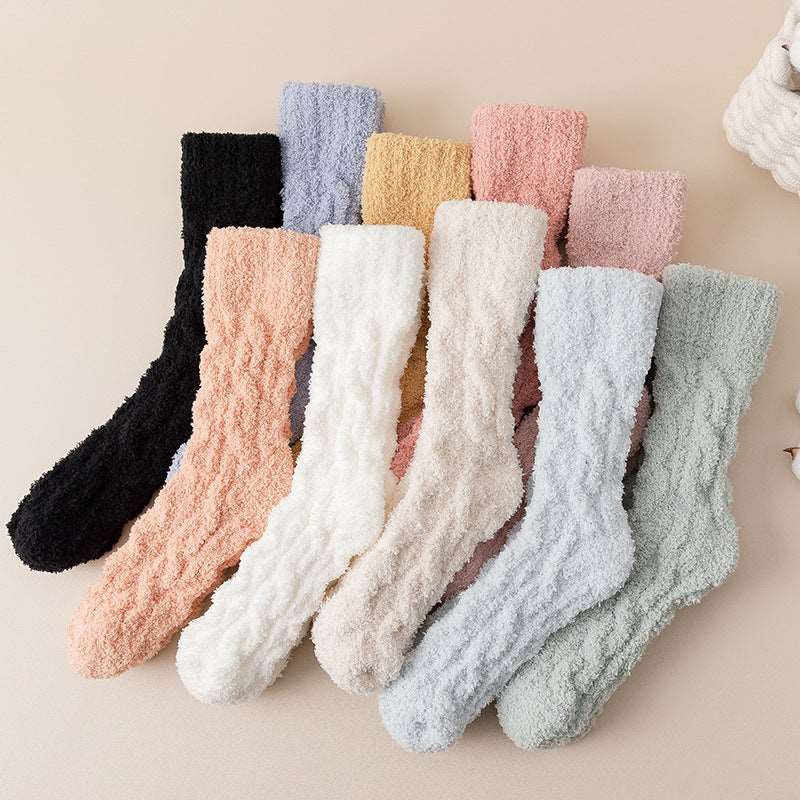 Women Fluffy Bed Socks Crew