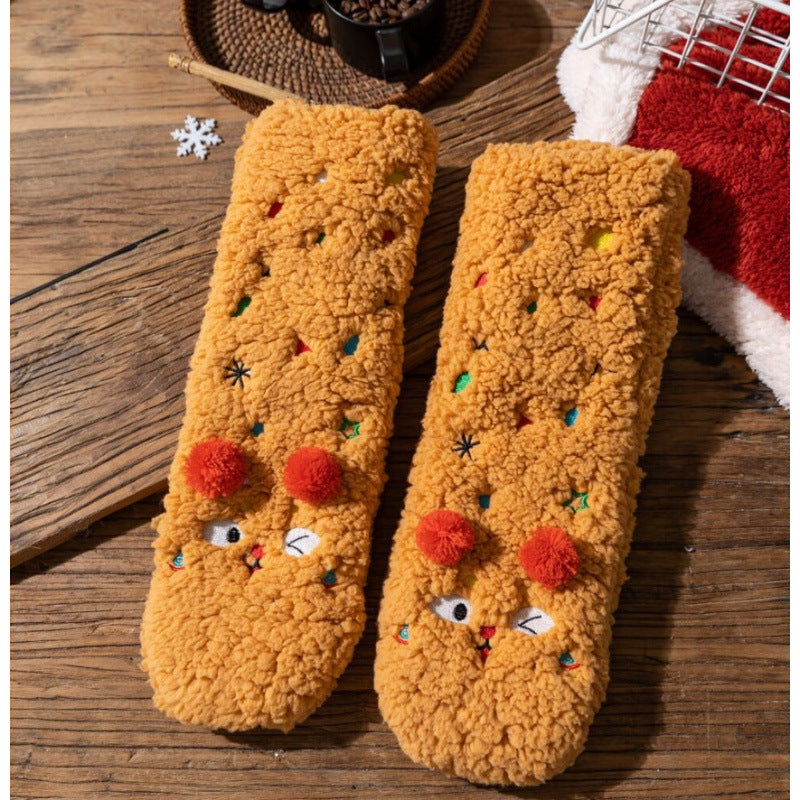 Non-Slip Puppy Plush Winter Slipper Socks
