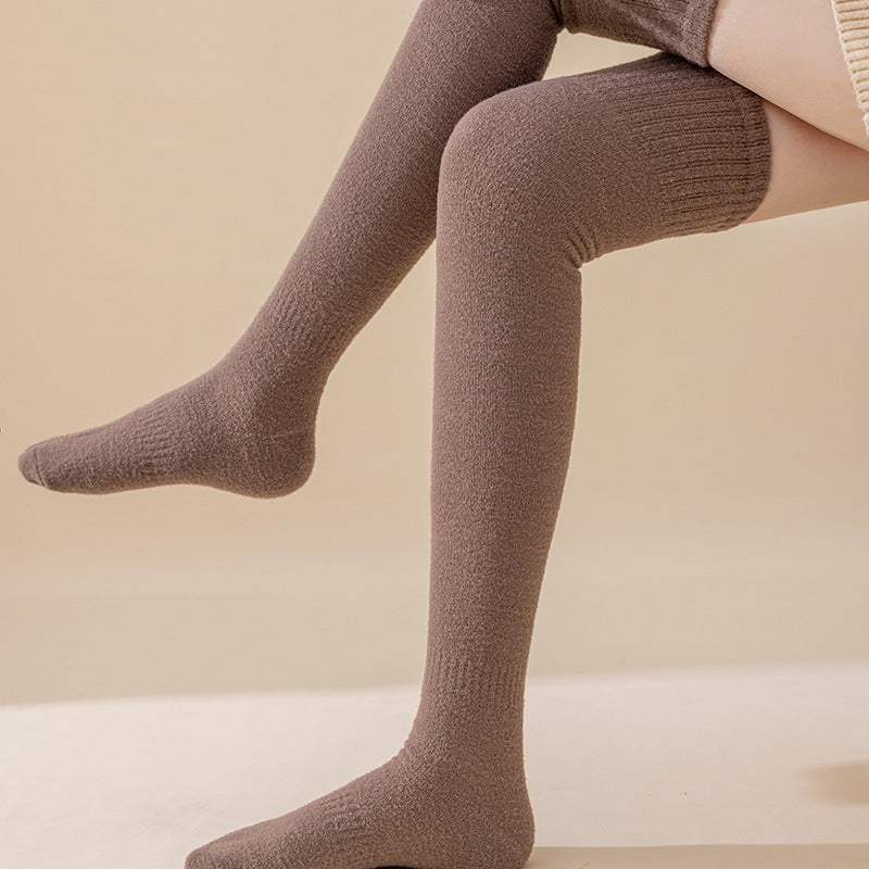 Cozy Luxe Fleece-Lined Home Socks Over The Knee - 2 Pairs
