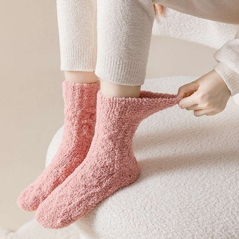 Women Fluffy Bed Socks Crew